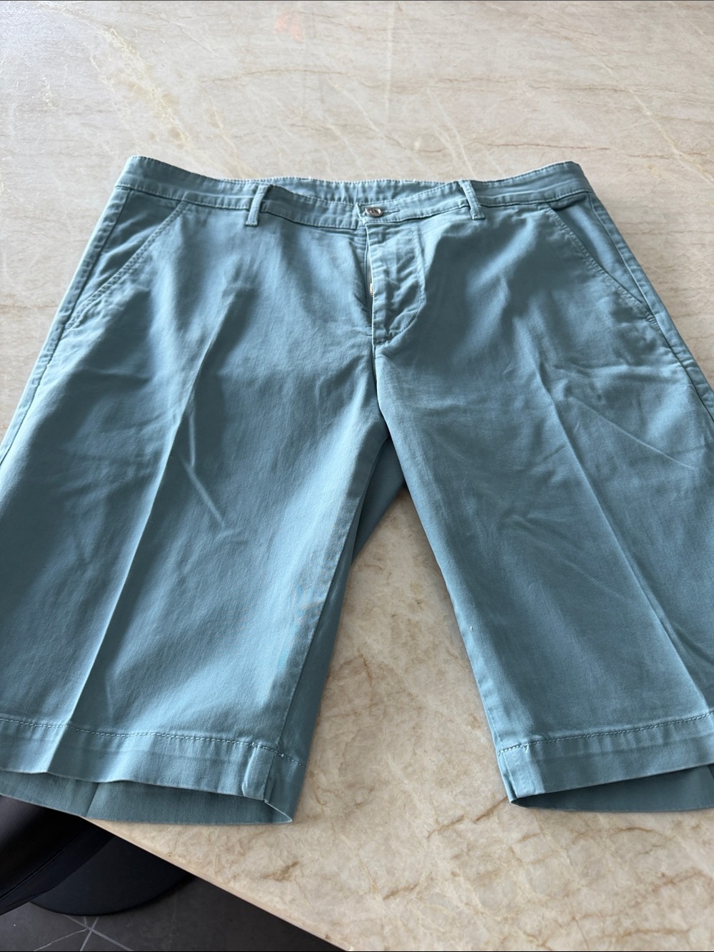 Ag Adriano Goldschmied Teal Cotton Chino Shorts